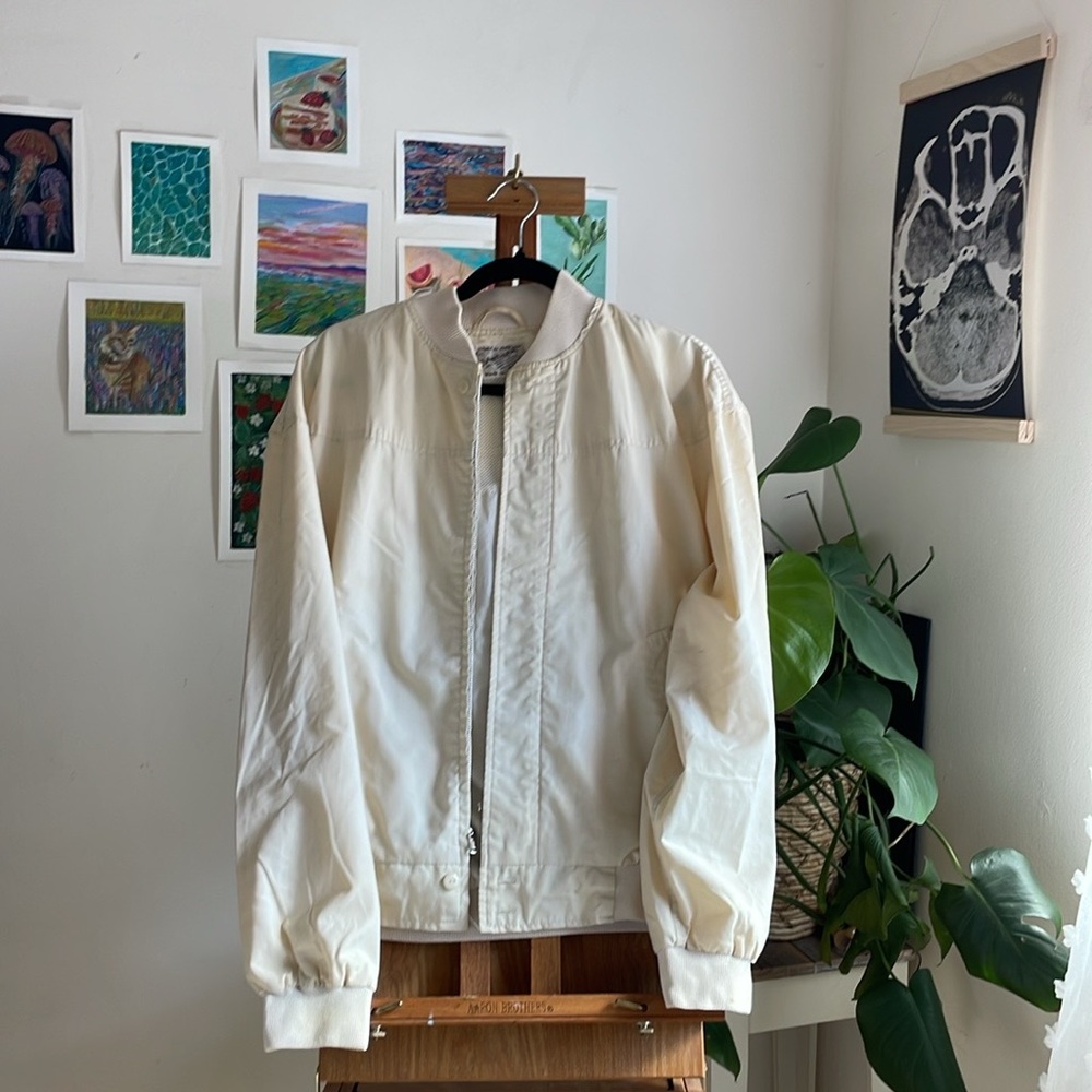 Cream Bomber Jacket